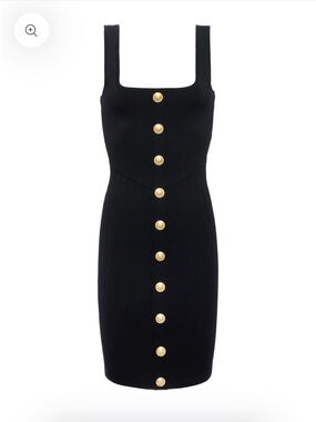 L’agence SOLEIL KNIT DRESS - BLACK/GOLD